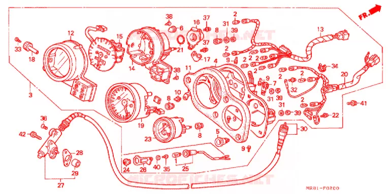 INSTRUMENTOS COMBINADOS Honda MOTO 400 VFR 1991  VFR400R3L