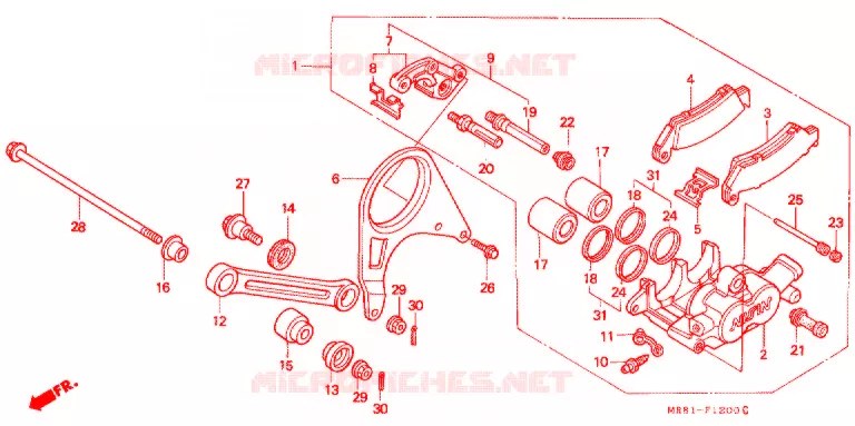 PINCA TRAVAO TRASEIRO Honda MOTO 400 VFR 1991  VFR400R3L