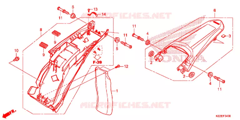 GUARDA-LAMAS TRASEIRO Honda MOTO 250 CRF 2019  CRF250RLJ