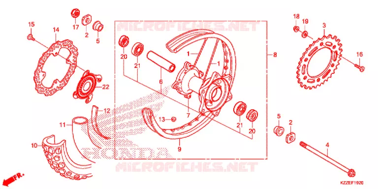 RODA TRASEIRA Honda MOTO 250 CRF 2018  CRF250RLJ