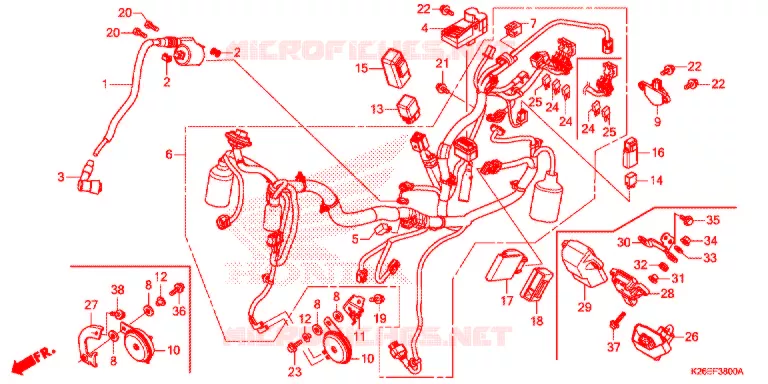 CABLAGEM/BATERIA Honda MOTO 125 MSX 2018  MSX125AJ