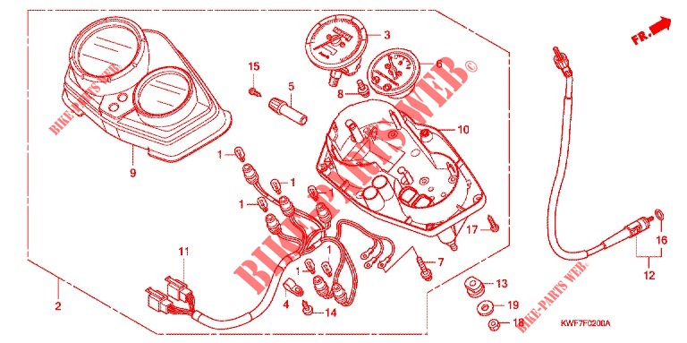 INSTRUMENTOS COMBINADOS (CBF125M9/A) para Honda CBF 125 2010