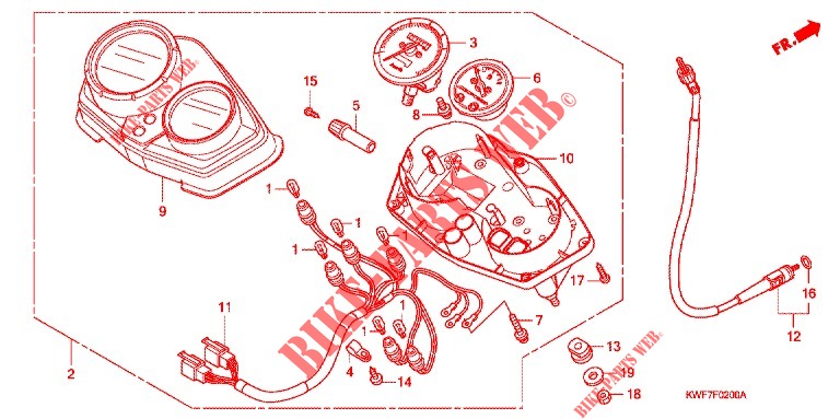 INSTRUMENTOS COMBINADOS (CBF125M9/A) para Honda CBF 125 2011