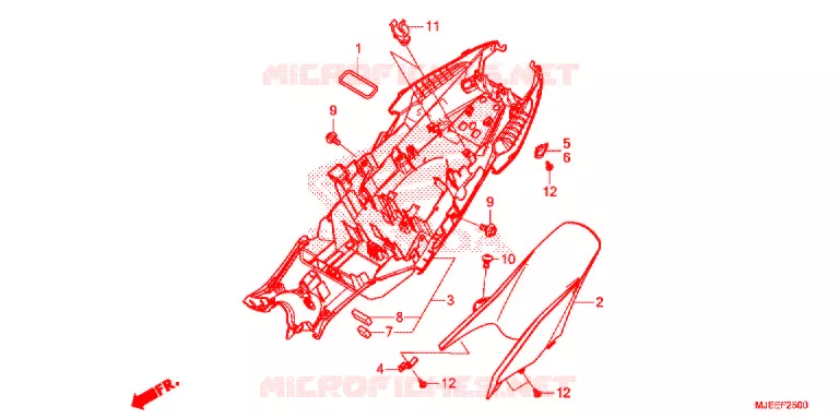 GUARDA-LAMAS TRASEIRO Honda MOTO 650 CB 2018  CB650FJ
