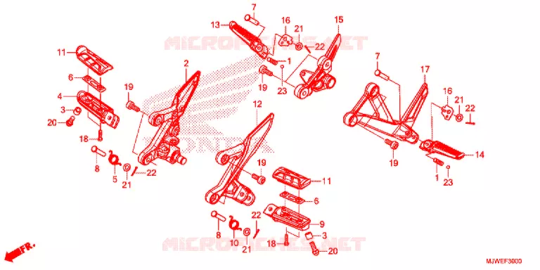 POUSA-PES/PEDAL Honda MOTO 500 CBR 2018  CBR500RAJ