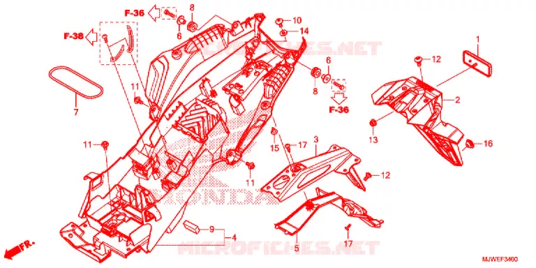 GUARDA-LAMAS TRASEIRO Honda MOTO 500 CBR 2018  CBR500RAJ