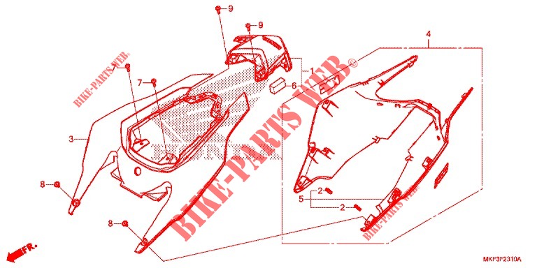 BANCO/CARENAGEM TRASEIRA para Honda CBR 1000 RR SP 2018