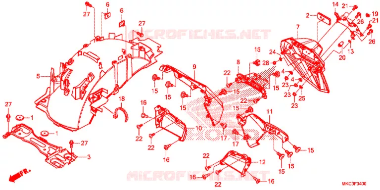 GUARDA-LAMAS TRASEIRO Honda MOTO 1800 GOLD-WING 2018  GL1800BJ