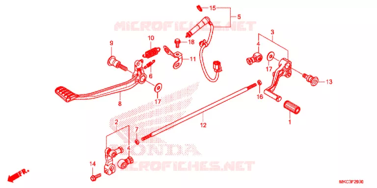 POUSA-PES/PEDAL Honda MOTO 1800 GOLD-WING 2018  GL1800DAJ