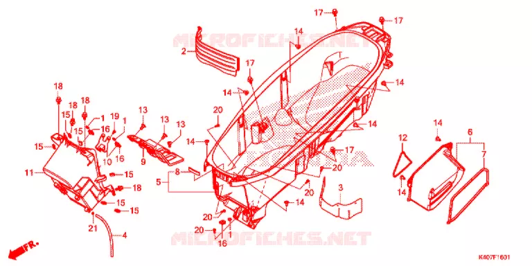 CAIXA BAGAGEM (NSS125ADK) Honda SCOOTER 125 FORZA 2019  NSS125ADK