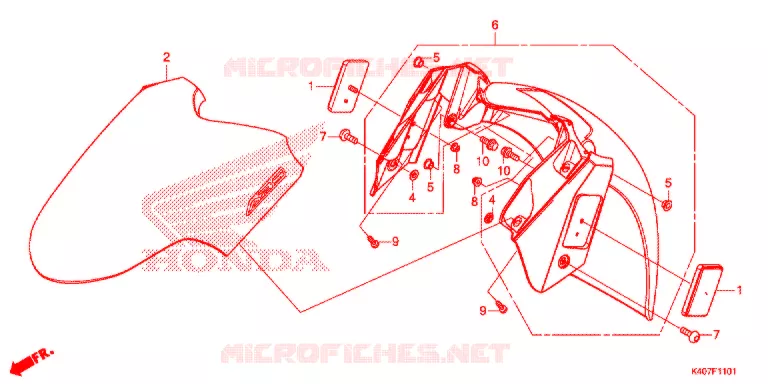 GUARDA-LAMAS FRENTE (NSS125ADK) Honda SCOOTER 125 FORZA 2019  NSS125ADK