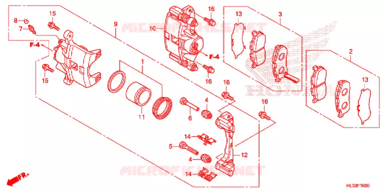 PINCA TRAVAO FRENTE Honda ATV 700 PIONEER 2018  SXS700M2PJ
