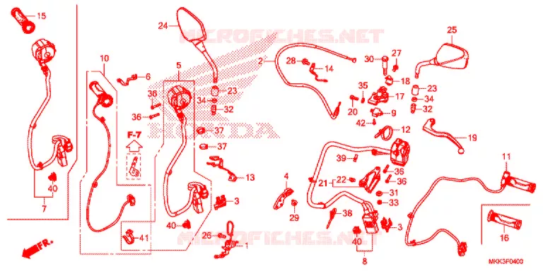 MANETE/INTERRUPTOR/CABO (CRF1000A/A2/AL/AL2) Honda MOTO 1000 AFRICA-TWIN 2018  CRF1000A2J