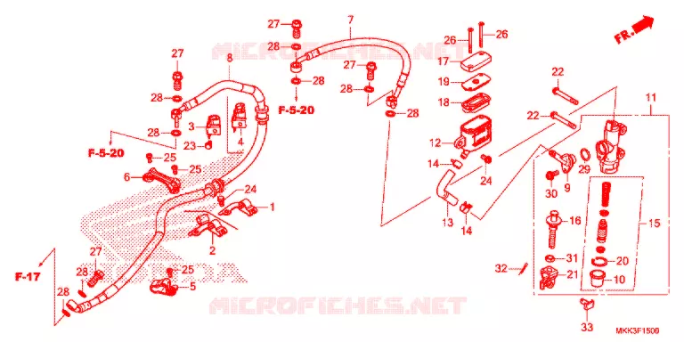 BOMBA PRINCIPAL TRASEIRA CILINDRO Honda MOTO 1000 AFRICA-TWIN 2018  CRF1000AJ