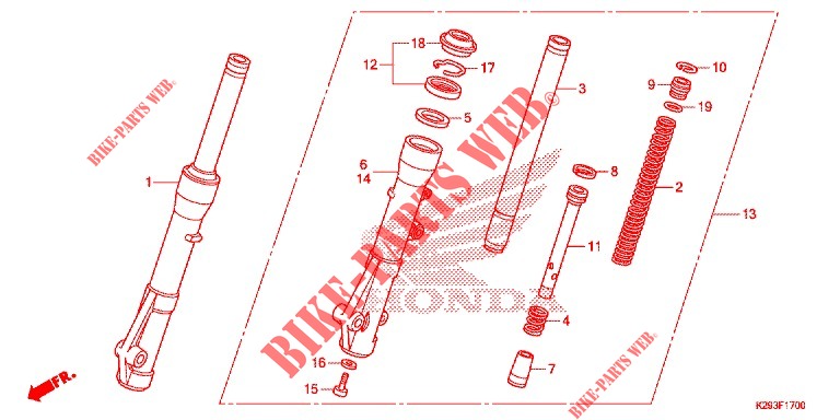 FORQUILHA FRENTE para Honda SH MODE 125 2017