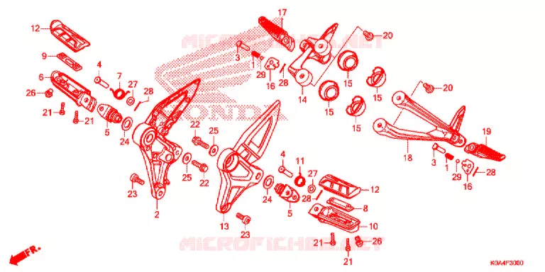 PEDAL/POUSA-PES Honda MOTO 300 CB 2019  CB300RAK
