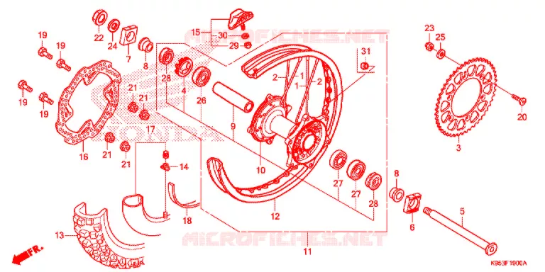 RODA TRASEIRA Honda MOTO 250 CRF 2020  CRF250RK