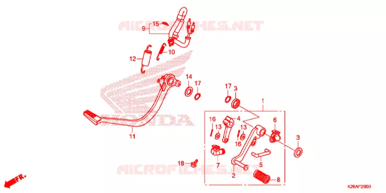 PEDAL/POUSA-PES Honda MOTO 125 GROM 2019  MSX125K