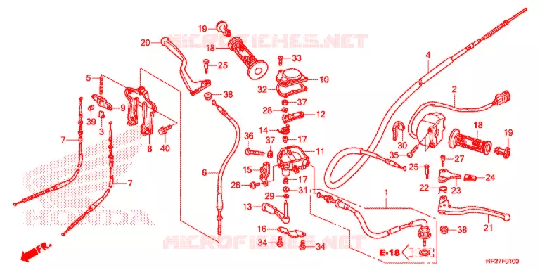 MANETE/INTERRUPTOR/CABO Honda ATV 90 FOURTRAX 2017  TRX90XF