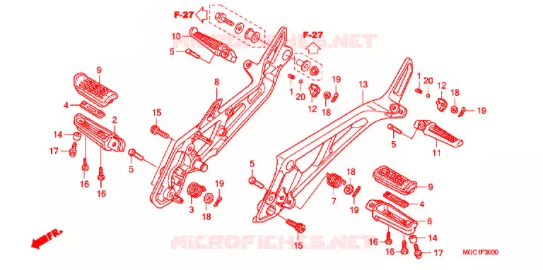 PEDAL/POUSA-PES Honda MOTO 1100 CB 2011  CB1100AB