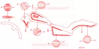 EMBLEMA/FAIXA (NV400CJ/CK) para Honda STEED 400 VLX Flat bar handle, With speed warning light 1989