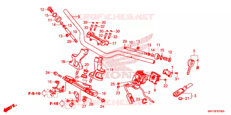 PUNHO GUIADOR/PONTE SUPERIOR/ COLUNA DIRECCAO Honda MOTO 750 ADV 2019  ADV750K