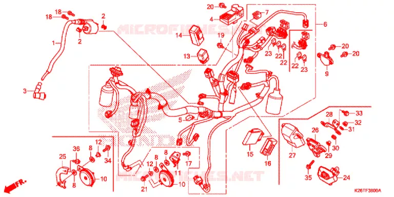 CABLAGEM Honda MOTO 125 MSX 2018  MSX125AJ_TH