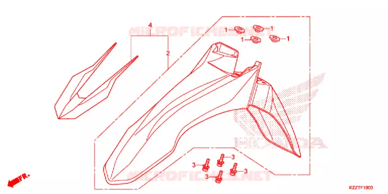 GUARDA-LAMAS FRENTE Honda MOTO 250 CRF 2017  CRF250LDH