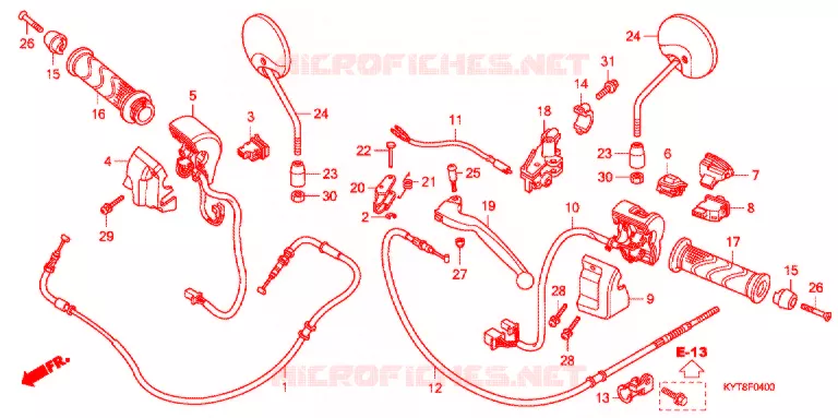 MANETE/INTERRUPTOR/CABO Honda SCOOTER 110 SCOOPY 2012  ACD110SFC