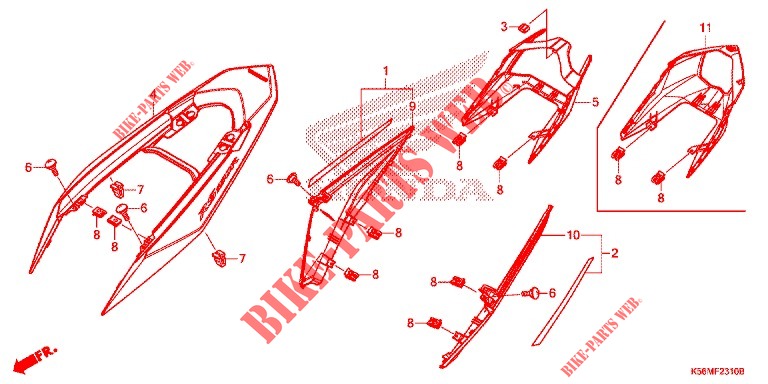 COBERTURA CARROCARIA para Honda RS 150 R V4 2020