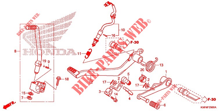 PEDAL para Honda RS 150 R V4 2020