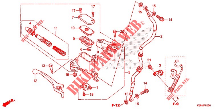 PRINCIPAL DO FREIO DIANTEIRO CILINDRO para Honda RS 150 R V4 2020