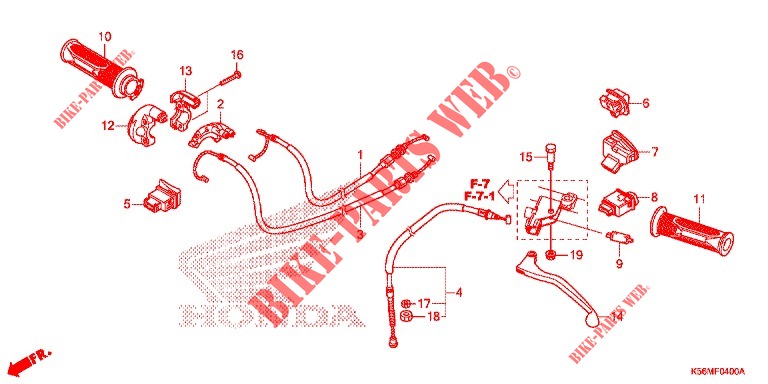 MANETE/INTERRUPTOR/CABO para Honda RS 150 R V4 2021