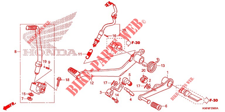 PEDAL para Honda RS 150 R V4 2021