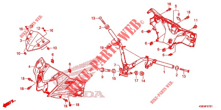 PUNHO GUIADOR/COBERTURA GUIADOR (FS150FL) para Honda RS 150 R V4 2020