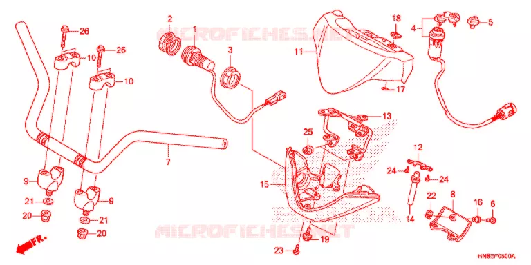 PUNHO GUIADOR Honda ATV 680 FOURTRAX 2020  TRX680FA5L
