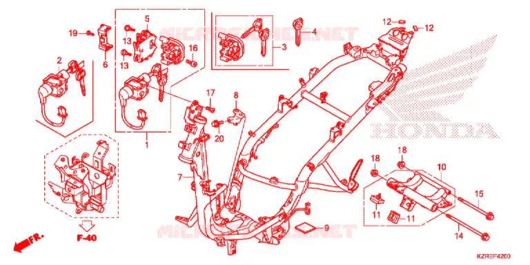 CORPO QUADRO Honda SCOOTER 125 CLICK 2014  ACB125BE