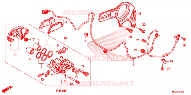 PINCA TRAVAO TRASEIRO Honda MOTO 1000 CB 2020  CB1000RAL