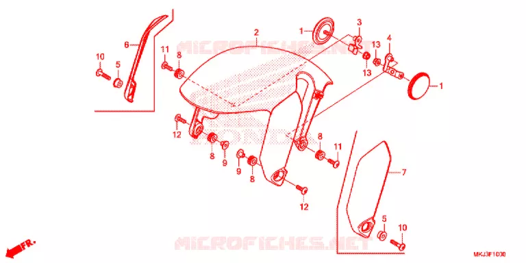 GUARDA-LAMAS FRENTE Honda MOTO 1000 CB 2020  CB1000RAL