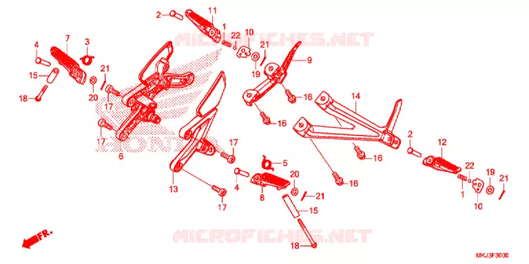 POUSA-PES Honda MOTO 1000 CB 2020  CB1000RAL