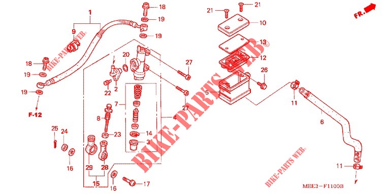 BOMBA PRINCIPAL TRASEIRA CILINDRO  para Honda CBR 600 RR 2003