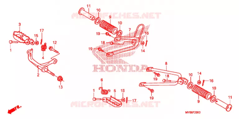 POUSA-PES  Honda MOTO 650 XR 2015  XR650LF