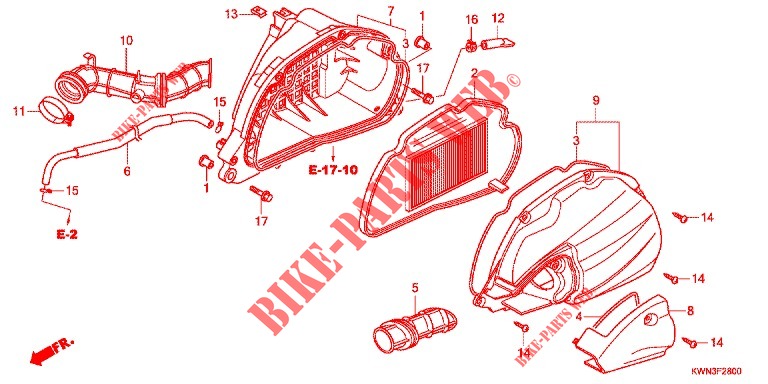 FILTRO AR  (WW125EX2A/EX2B) para Honda PCX 125 2013