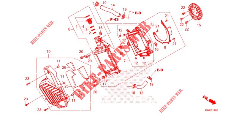 RADIADOR   para Honda FORZA 125 TOP BOX 2021