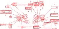 ETIQUETA CUIDADO   para Honda CBR 600 50HP 1997