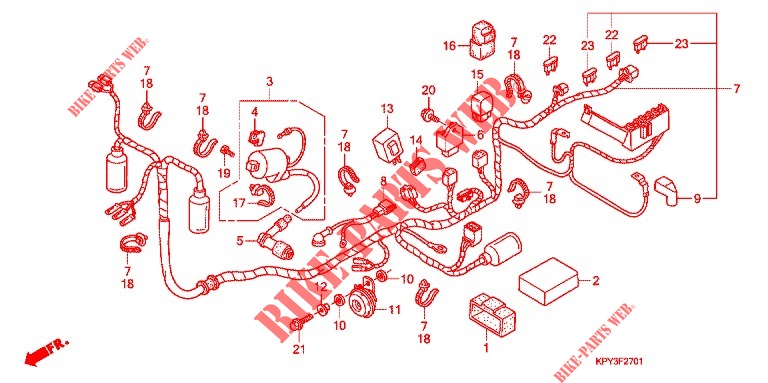 CABLAGEM  (2) para Honda XRM 125 SPOKED WHEELS, REAR BRAKE DISK 2011