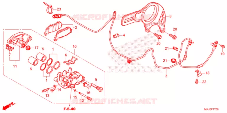 PINCA TRAVAO TRASEIRO   Honda MOTO 1000 CB 2022  CB1000RAM