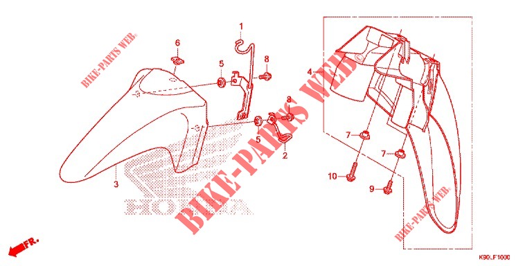 GUARDA LAMAS FRENTE   para Honda WAVE 110 RSX Vành nan hoa phanh đĩa 2021