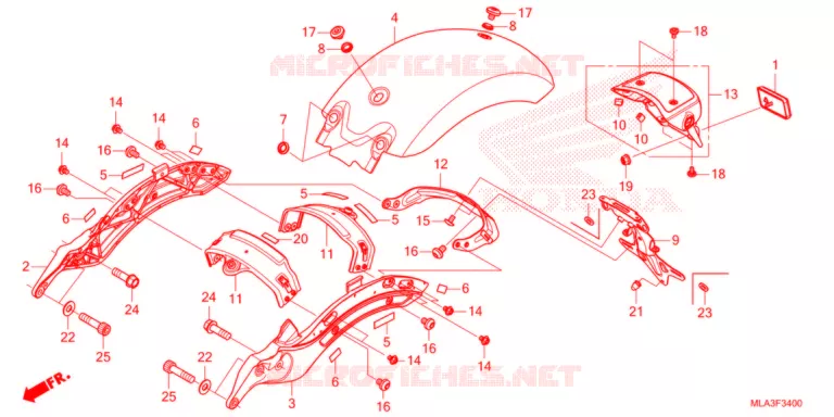 GUARDA-LAMAS TRASEIRO  Honda MOTO 1100 REBEL 2021  CMX1100AM