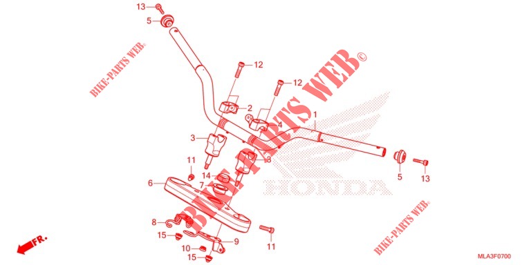 PUNHO GUIADOR/PONTE SUPERIOR   para Honda REBEL 1100 DCT 2021